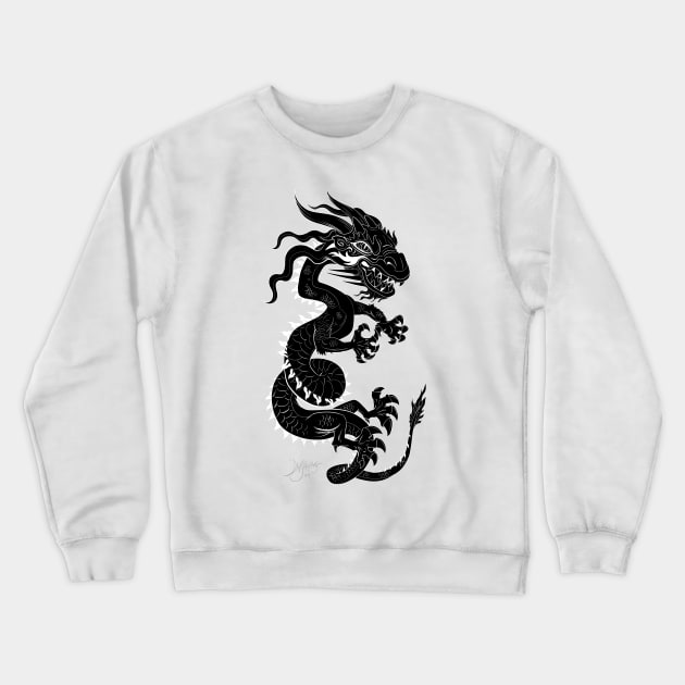 Black Dragon White Style Crewneck Sweatshirt by Lines